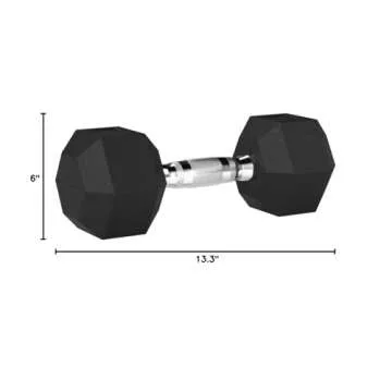 Durable Amazon Basics 35 lb Rubber Hex Dumbbell for All Fitness