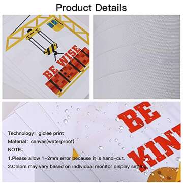 Inspirational Construction Trucks Canvas Art for Kids