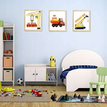 Inspirational Construction Trucks Canvas Art for Kids