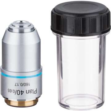 AmScope PA40X 40X (Spring) Plan Achromatic Microscope Objective,Silver