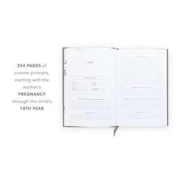 Promptly Journals, A Complete Childhood History: From Pregnancy to 18 Years Old (Blush Pink, Leatherette) | Baby Book and Pregnancy Journal | Baby Memory Book