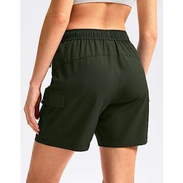 SANTINY Women's 5''/ 7''/9'' Quick Dry Hiking Cargo Shorts Lightweight Summer Shorts with Zipper Poc...
