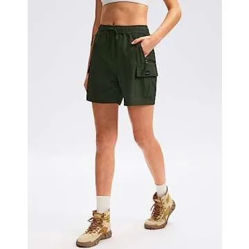 SANTINY Women's Quick Dry Hiking Cargo Shorts with Pockets