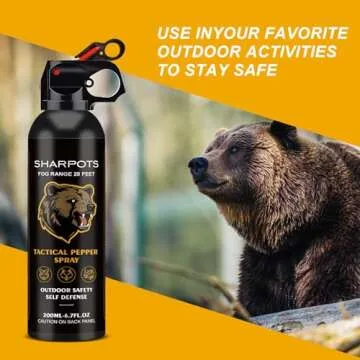 SHARPOTS Pepper Spray Maximum Strength Powerful Bear Spray for Easy Access Outdoor Camping & Hiking Protection and Other Outdoor Activities 200ml/6.7OZ