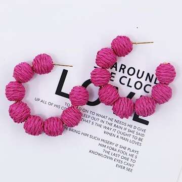 Stylish Rattan Hoop Earrings for Women - Perfect Summer Accessory