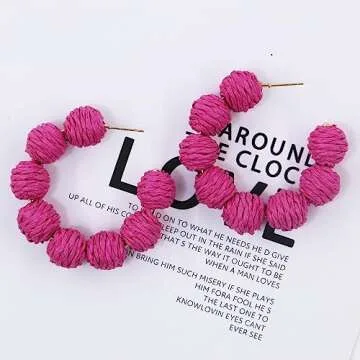 Stylish Rattan Hoop Earrings for Women - Perfect Summer Accessory