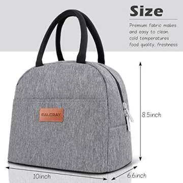 BALORAY Lunch Bag for Women Men Insulated Lunch Box for Adult Reusable Lunch Tote Bag for Work, Picnic or Travel (Grey)
