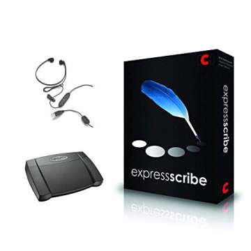 Express Scribe Pro Transcription Software with USB Foot Pedal & USB Transcription Headset