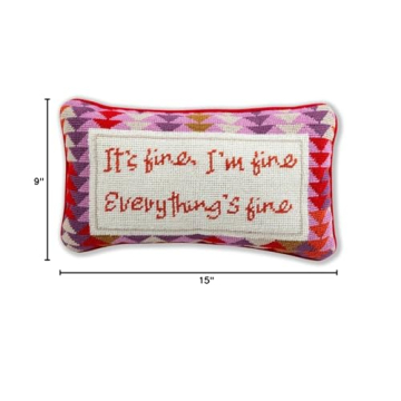 FURBISH Handmade Needlepoint Decorative Pillow for Home