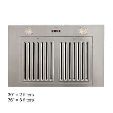 KOBE Range Hoods CHX8136SQB-2 Wall Mount Range Hood, 36-Inch, Stainless Steel