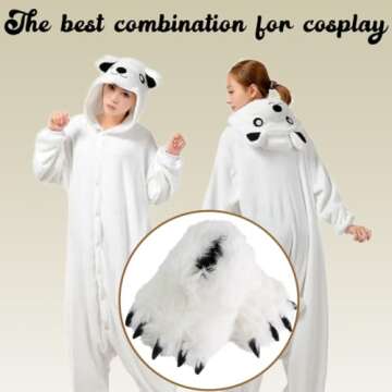 Caramella Bubble Cute Fuzzy Animal Paw Slippers Fluffy Animal Claw Slippers Soft Funny Monster House...