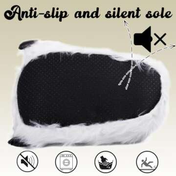 Caramella Bubble Cute Fuzzy Animal Paw Slippers Fluffy Animal Claw Slippers Soft Funny Monster House Shoes for Adults Women for Vacation Birthday