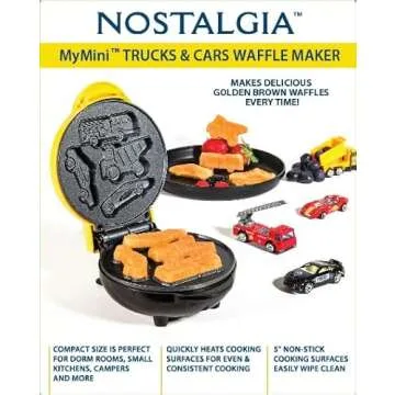 Nostalgia MyMini Cars and Trucks Shape Electric Waffle Maker
