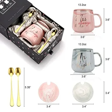 Couple Coffee Mugs Mr Right Mrs Always Right Set