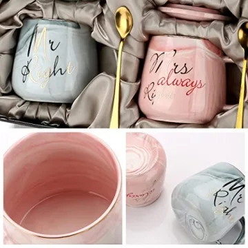 Couple Coffee Mugs Mr Right Mrs Always Right Set