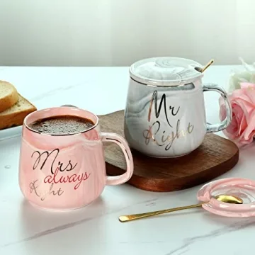 Couple Coffee Mugs Mr Right Mrs Always Right Set
