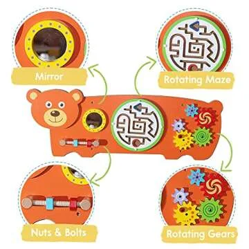 D DAKIN Bear Sensory Wall Toy for Toddlers