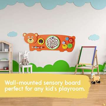 D DAKIN Bear Sensory Wall Toy for Toddlers