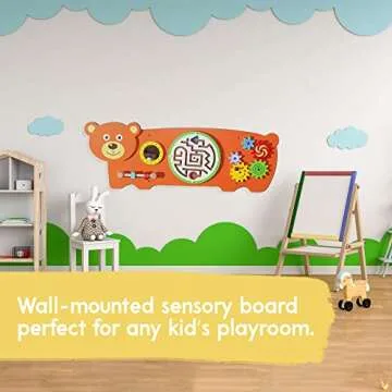 D DAKIN Bear Sensory Wall Toy for Toddlers