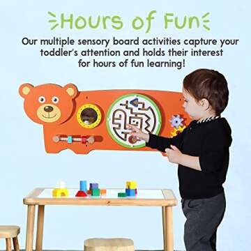 D DAKIN Bear Sensory Wall Toy for Toddlers