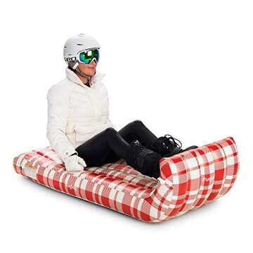FUNBOY Winter Fun Inflatable Toboggan, Retro 2 Pack, Retro Two Pack