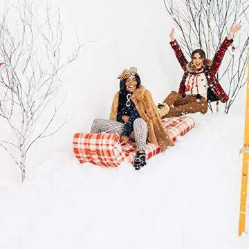 FUNBOY Winter Fun Inflatable Toboggan, Retro 2 Pack, Retro Two Pack