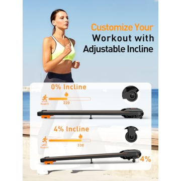 Portable Under Desk Treadmill with Incline and App Control