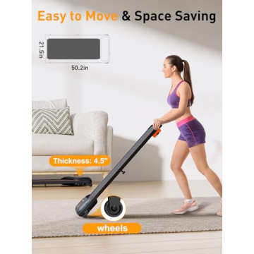 Portable Under Desk Treadmill with Incline and App Control