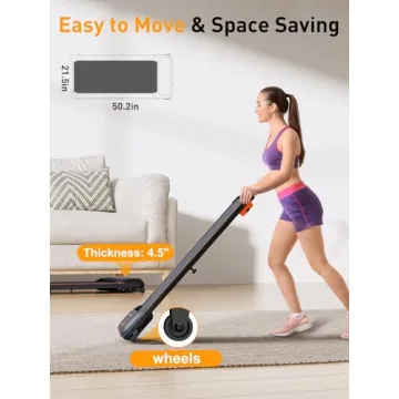 Portable Under Desk Treadmill with Incline and App Control