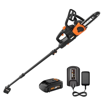 Worx WG323 20V Power Share Cordless Pole/Chain Saw - Lightweight & Auto-Tension