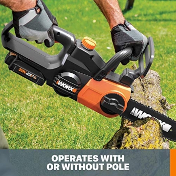 Worx WG323 20V Cordless Pole Chain Saw Auto-Tension