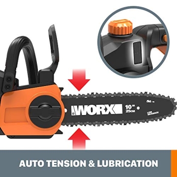 Worx WG323 20V Cordless Pole Chain Saw Auto-Tension