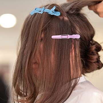 HH&LL Hair Clips for Women – Wide Teeth & Double-Hinged Design – Alligator Styling Sectioning Clips of Professional Hair Salon Quality - 10Pack