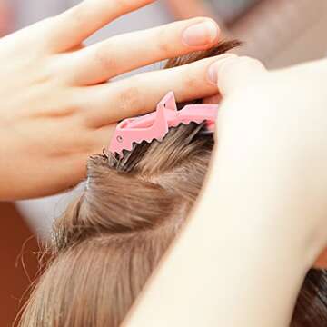 HH&LL Hair Clips for Women – Wide Teeth & Double-Hinged Design – Alligator Styling Sectioning Clips of Professional Hair Salon Quality - 10Pack