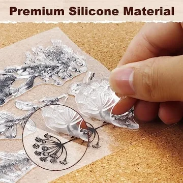 UCEC 8 Sheets Clear Silicone Stamps for Crafting