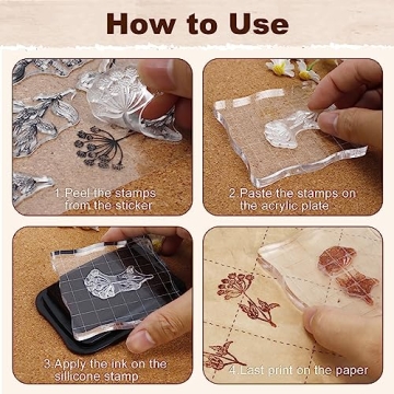UCEC 8 Sheets Clear Silicone Stamps for Crafting