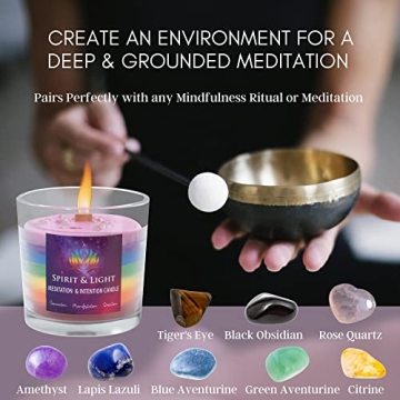 Spirit & Light Chakra Candles - Meditative Crystals & Scents