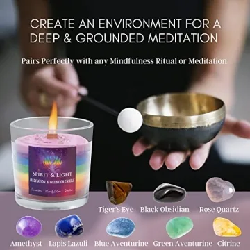 Spirit & Light Chakra Candles - Meditative Crystals & Scents