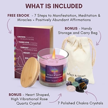 Spirit & Light Chakra Candles - Meditative Crystals & Scents