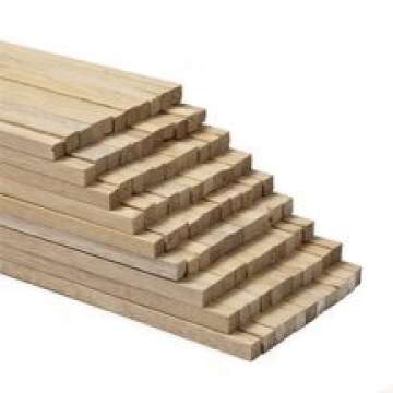 Bag of 20 1/4 inch x 36 inch Hardwood Square Dowels for Crafting and Home Projects