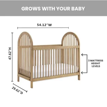 Soho Baby Everlee 3-in-1 Crib in Honey Wood - Stylish & Safe