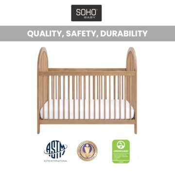Soho Baby Everlee 3-in-1 Crib in Honey Wood - Stylish & Safe