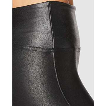 SPANX Faux Leather Moto Leggings Very Black SM 27