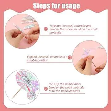 50 Pieces Cocktail Umbrellas Mini Paper Cocktail Picks Drink Umbrellas Parasol for Drinks Paper Umbrella with Wood Toothpicks for Summer Rainbow Lemon Cupcake Toppers Umbrella Party Decorations