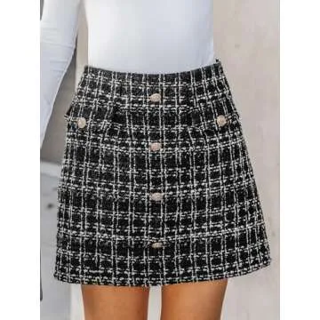 Stylish CUPSHE Tweed Button-Front Mini Skirt for Every Occasion