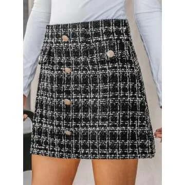 Stylish CUPSHE Tweed Button-Front Mini Skirt for Every Occasion