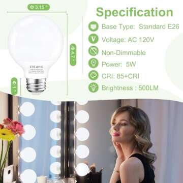 Cotanic G25 LED Globe Bulbs - Perfect for Home Lighting