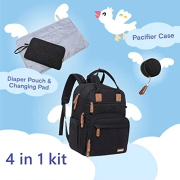 iniuniu Diaper Bag Backpack with Changing Pad and Pouch