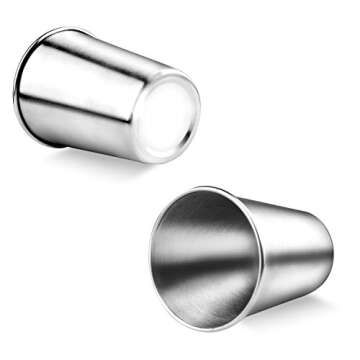 KEREDA 5 Pack Stainless Steel Cups with Silicone Lids Sleeves, 11.8oz Drinking Tumblers Eco-Friendly BPA-Free for Adults