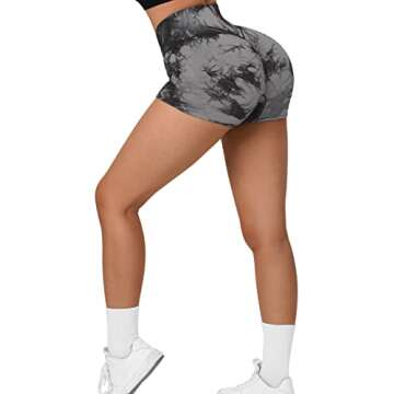 RXRXCOCO Women Seamless Butt Lifting Contour Yoga Short 3" High Waist Booty Gym Biker Shorts Small Black Gray